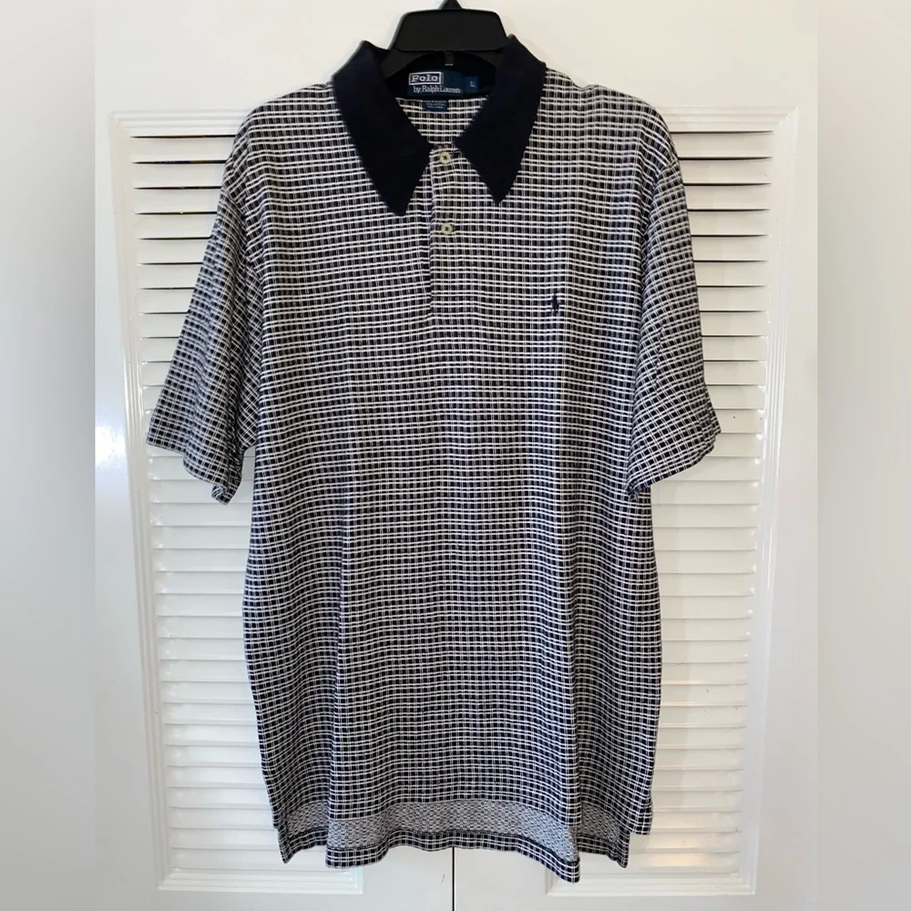 Polo Ralph Lauren Black/white Striped Short Sleeve Shirt Men’s Linen blend